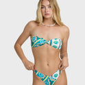 Salty Waves Twist Bandeau  Bikini Top - Climbing Ivy