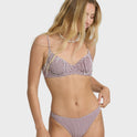 Haut de bikini à armatures Mini Wave Check Char - Rouge Dahlia