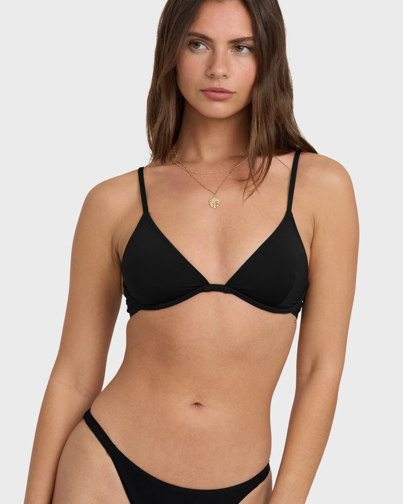Sol Searcher Reese Underwire Bikini Top - Black Pebble