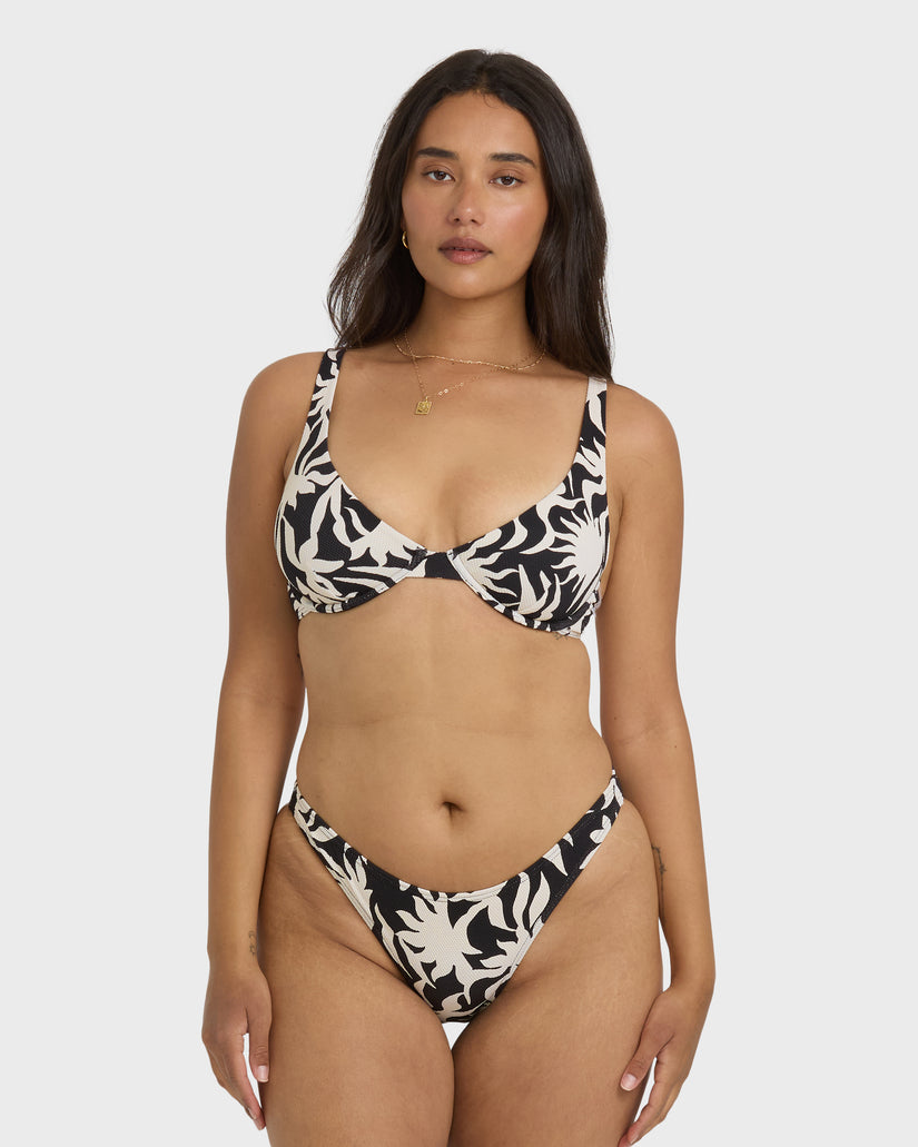 By My Side Ruby Underwire Bikini Top - Black White