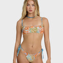 Le Surf Reversible Mila Bralette Bikini Top - Orange Multi