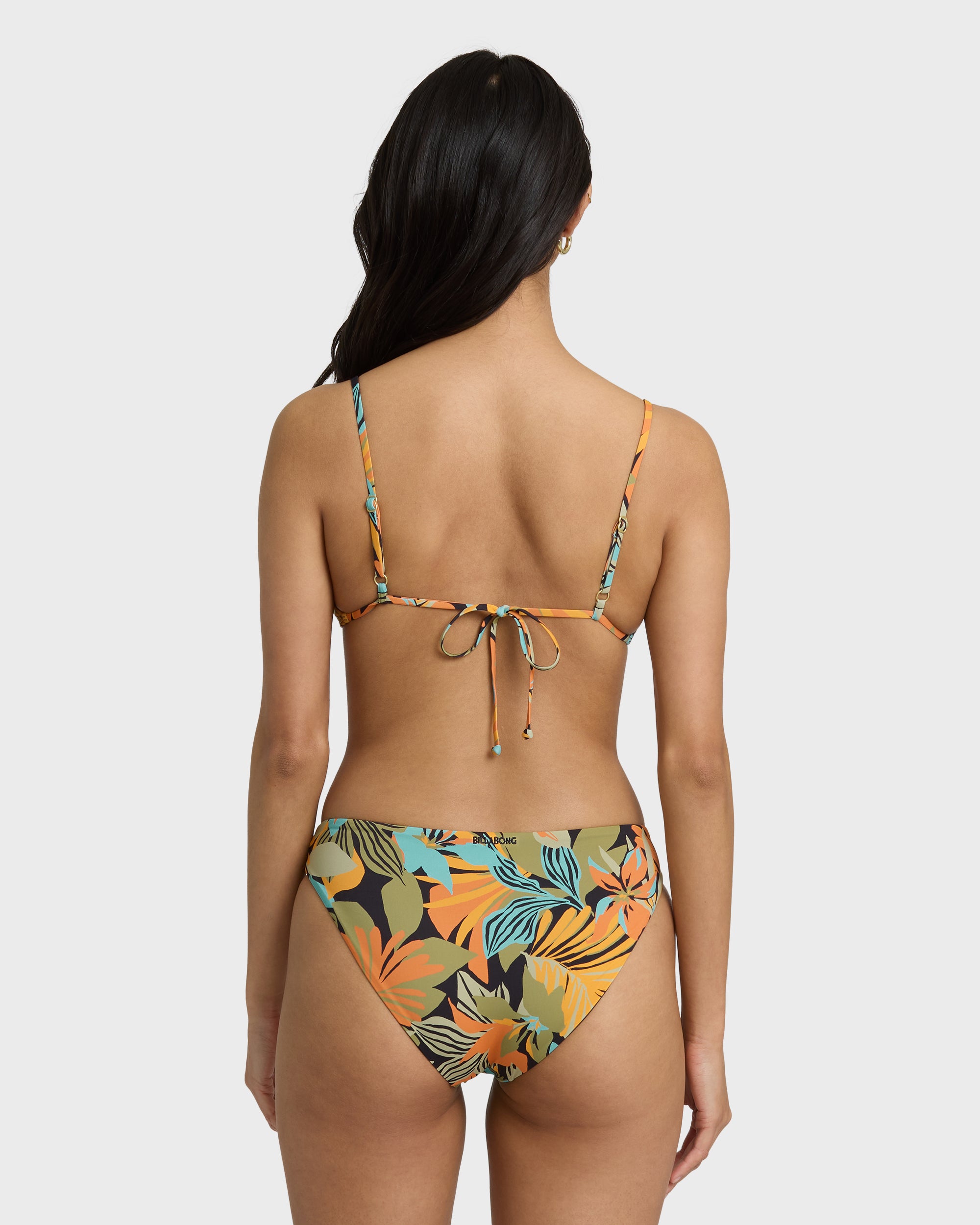 美品BILLABONG Des Tropiques Lowrider Full Bikini Bottom - Black Multi | Billabong