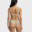Le Surf Reversible Lowrider Full Bikini Bottom - Orange Multi
