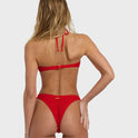 Twisted Tides Dippi Bikini Bottom - Red Aloha