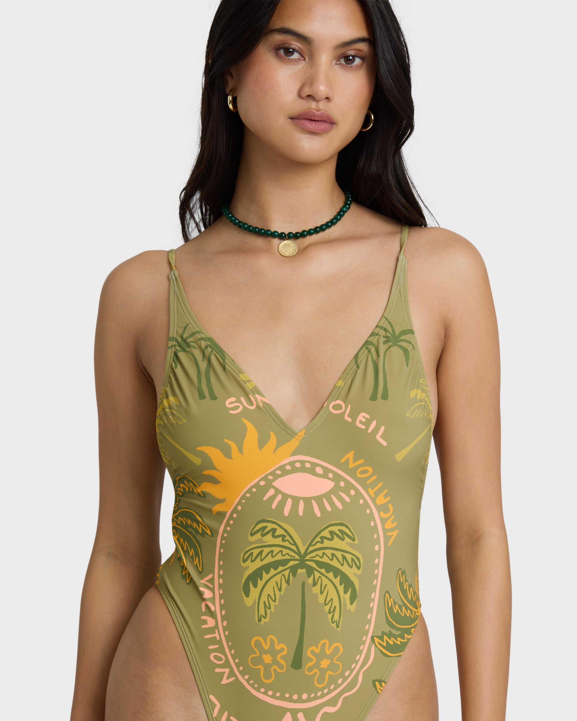 Vaca Soleil Deep V One-piece Swimsuit - Cedar – Billabong