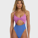 Summer Hi Color Block Mikahi One-piece Swimsuit - Multi
