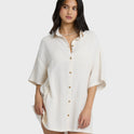 Feelin Fine Shirt Dress - White Cap
