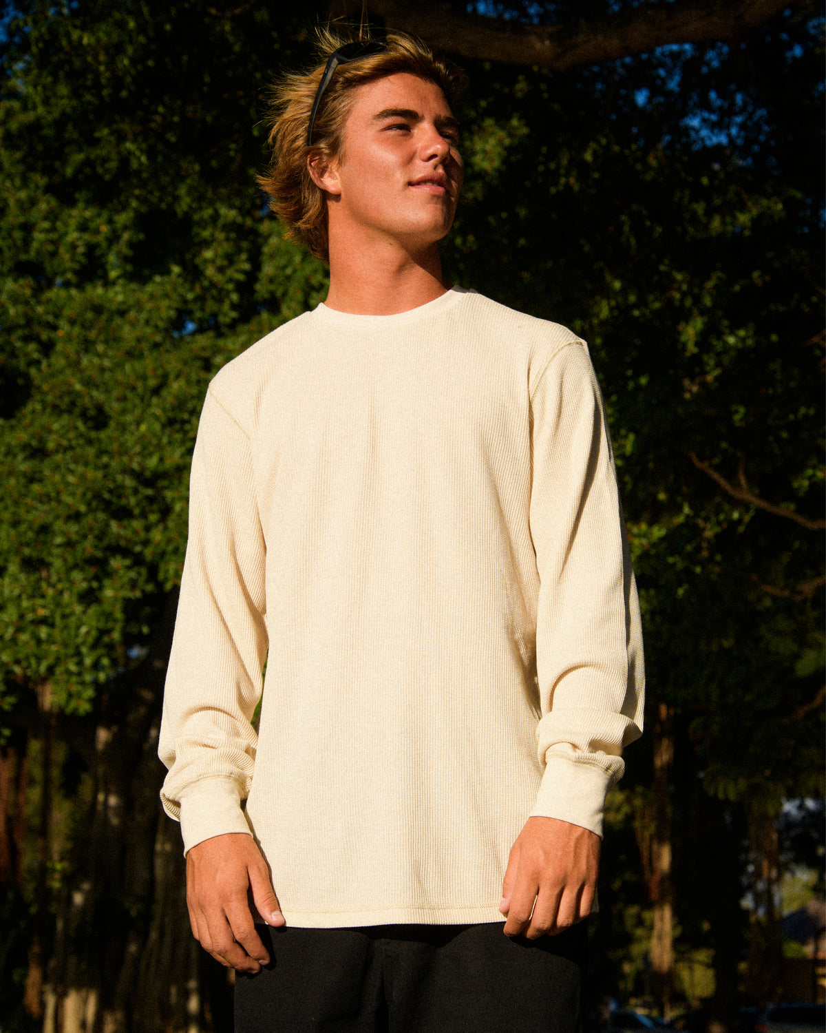 Essential Thermal Long Sleeve Knit T-Shirt - Oatmeal