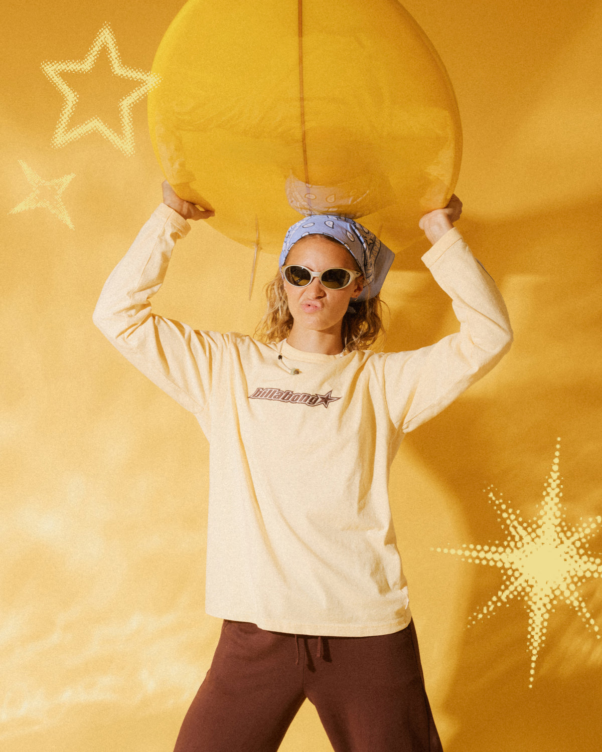 Static Surf Long Sleeve Jersey T-Shirt - Light Yellow