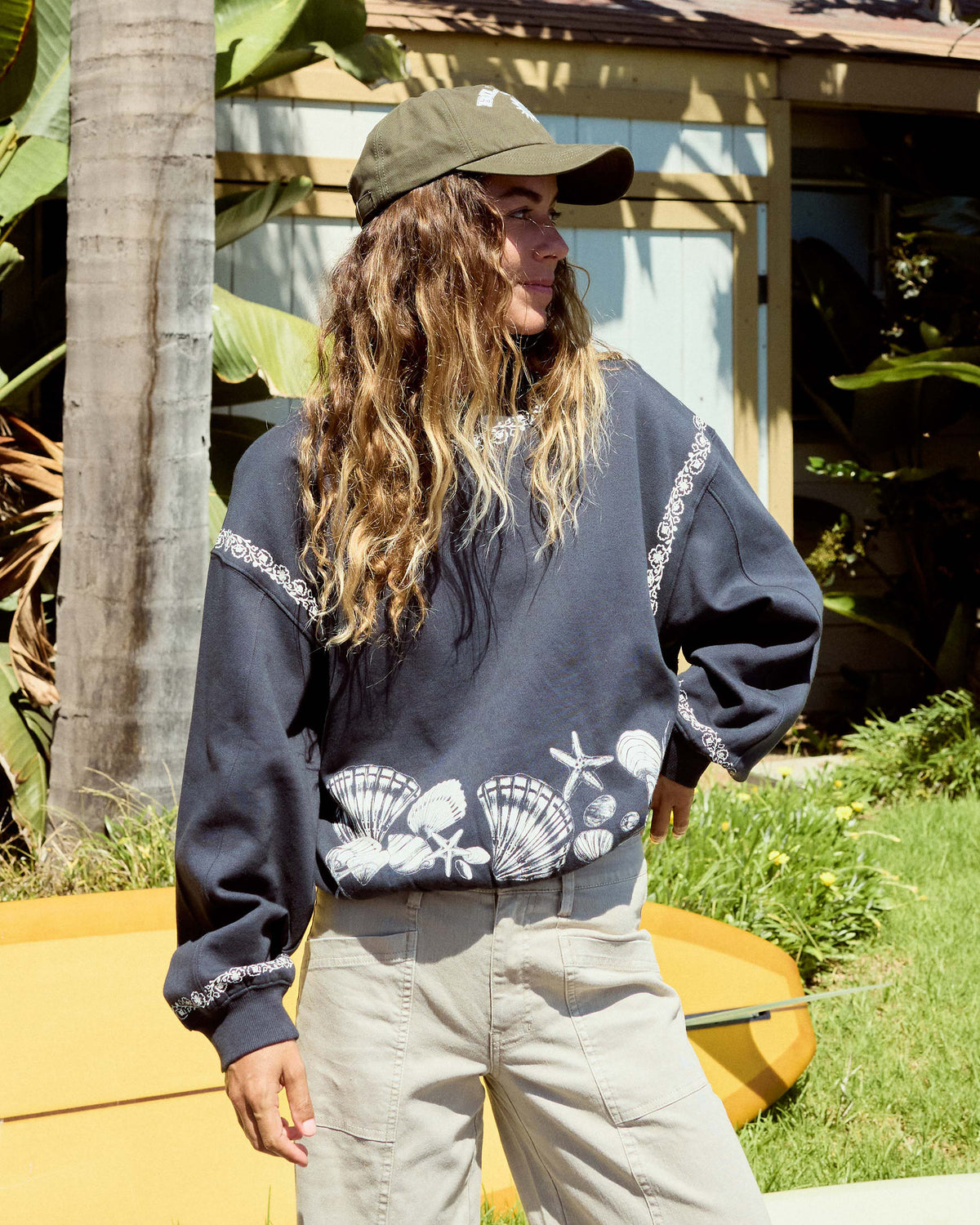 Sea Treasure Kendal Crewneck Sweatshirt - Black Sands