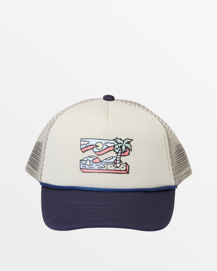 Boy's Riot Trucker Hat - Navy/Khaki