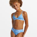 Girl's Tropic Tides Reversible Triangle Bikini Set - Marina