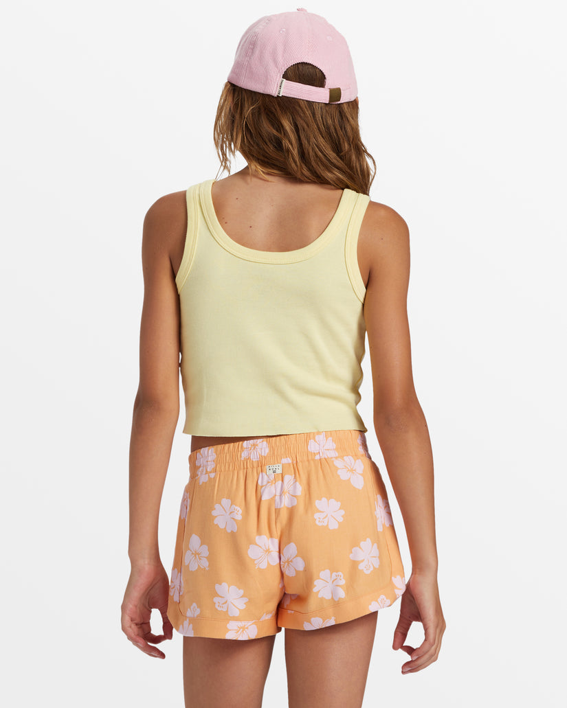 Girl's Stay Sunny Cropped Tank Top - Mellow Yellow