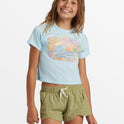 Girl's Tropical Views Cropped T-Shirt - Blue Glow