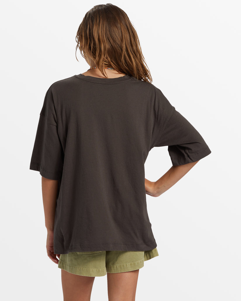 Girl's Lost In Bliss Oversized T-Shirt - Off Black