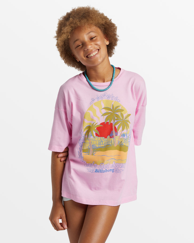 Girl's Vacation Vibes T-Shirt - Pink Dream