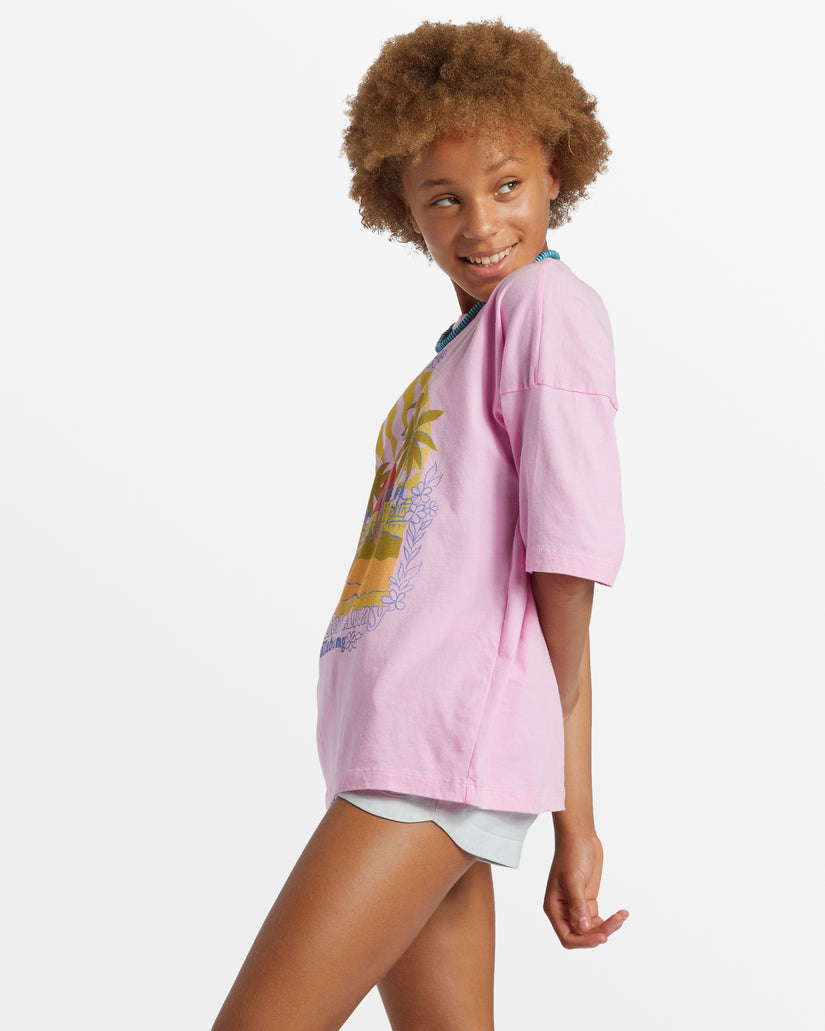 Girl's Vacation Vibes T-Shirt - Pink Dream