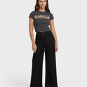 Free Fall High-Waist Pants - Black Rinse