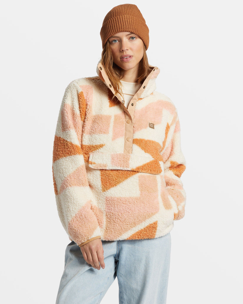 Switchback Mock Neck Fleece White Cap Billabong