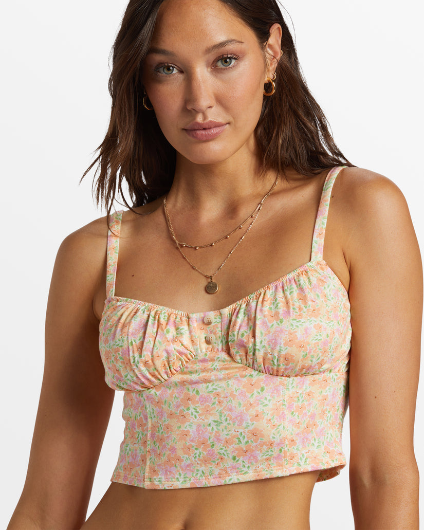 Sweet Days Fitted Tank Top - Tangy Peach