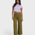 Free Fall High-Waist Twill Pants - Martini Olive