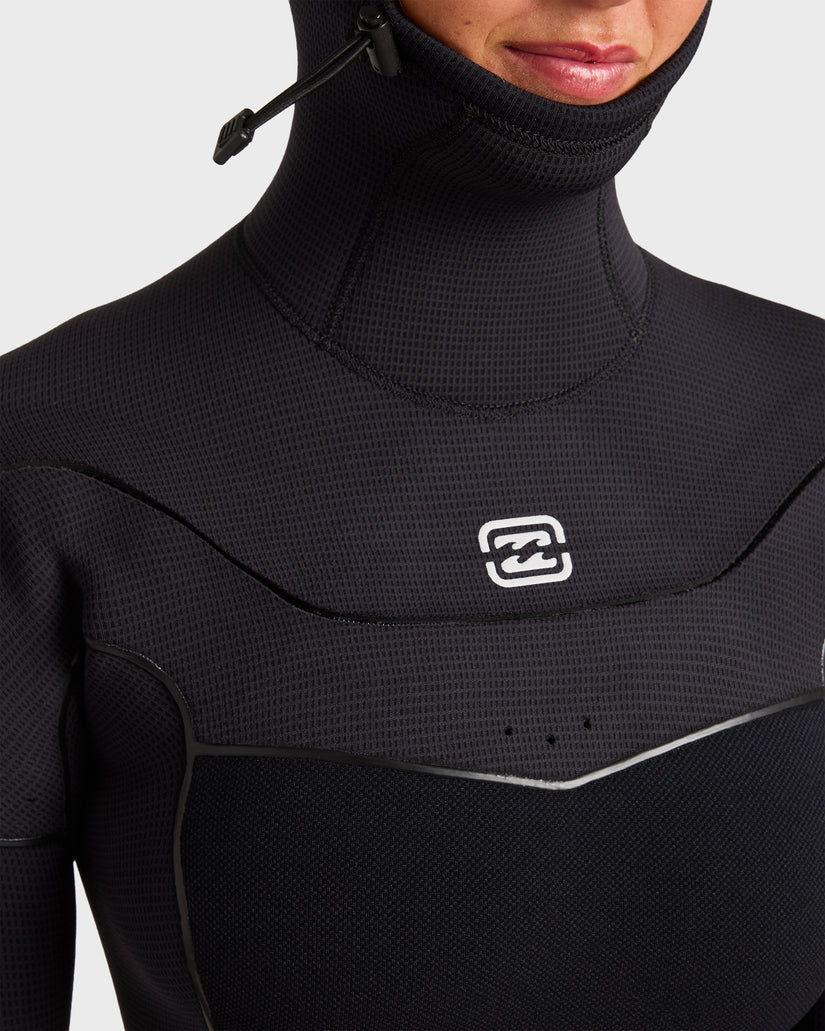 4/3mm Furnace Ultra GBS Hooded Chest Zip Full Wetsuit - Black