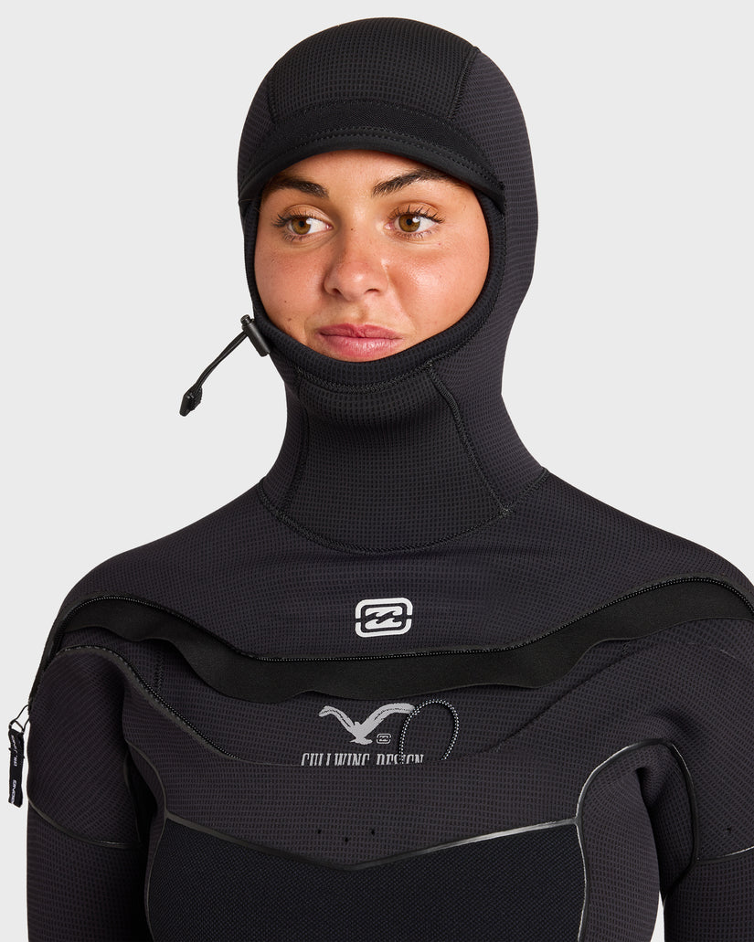 4/3mm Furnace Ultra GBS Hooded Chest Zip Full Wetsuit - Black