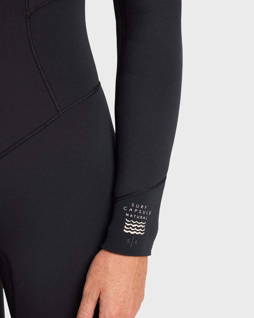 5/4mm Salty Dayz Chest Zip Hooded Full Wetsuit - Black