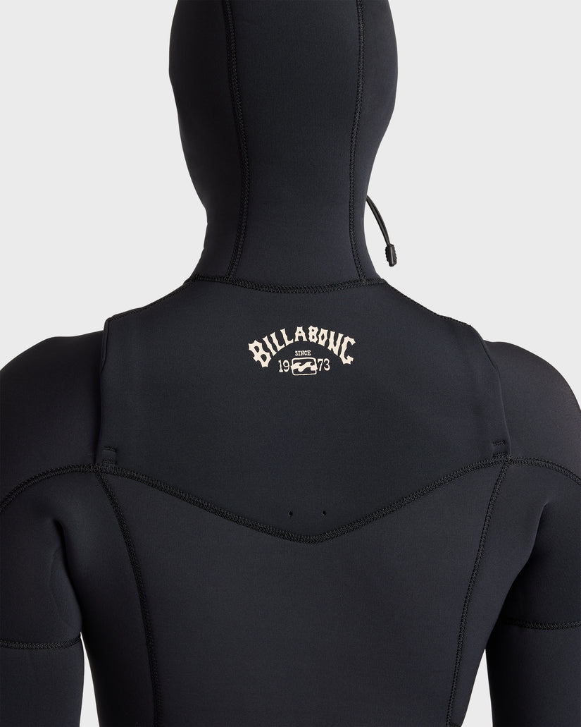 5/4mm Salty Dayz Chest Zip Hooded Full Wetsuit - Black