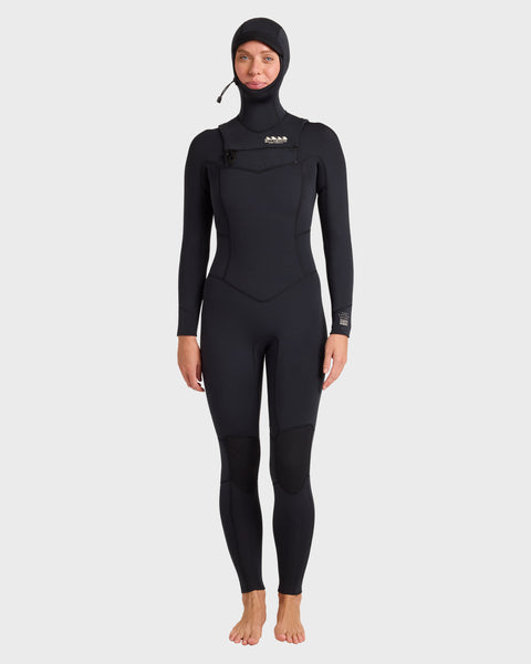 5/4mm Salty Dayz Chest Zip Hooded Full Wetsuit - Black – Billabong