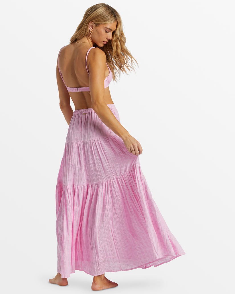 Sol Tiered Maxi Skirt - Pink Dream