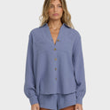 Sweet Swell Long Sleeve Shirt - Stone Blue