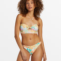 Sweet Aloha Knotted Bandeau Bikini Top - Multi