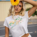 By The Sea Cropped T-Shirt - Salt Crystal