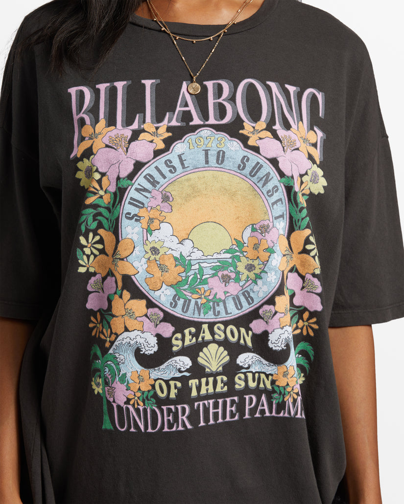 Under The Palms Oversized T-Shirt - Off Black