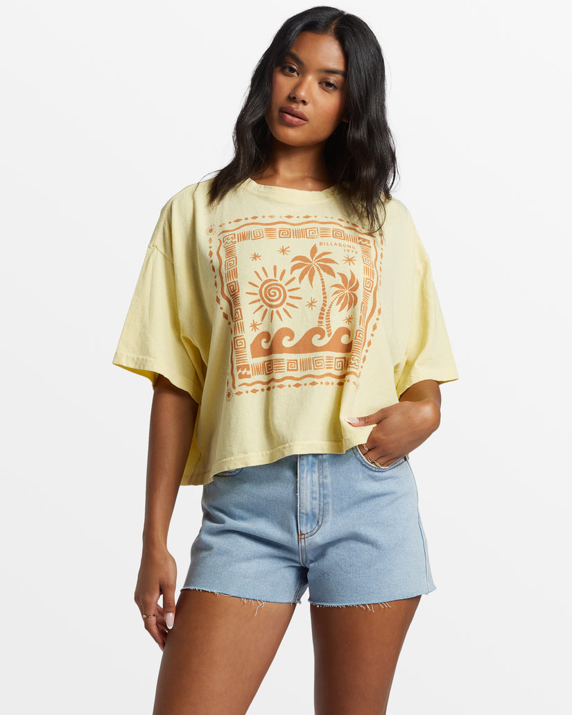 Better Together Cropped Oversized T-Shirt - Mellow Yellow
