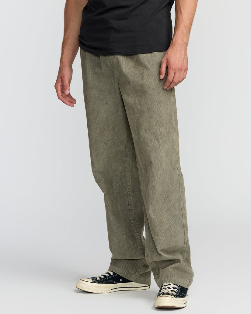 Larry Elastic Waist Corduroy Pants Green Ash Billabong