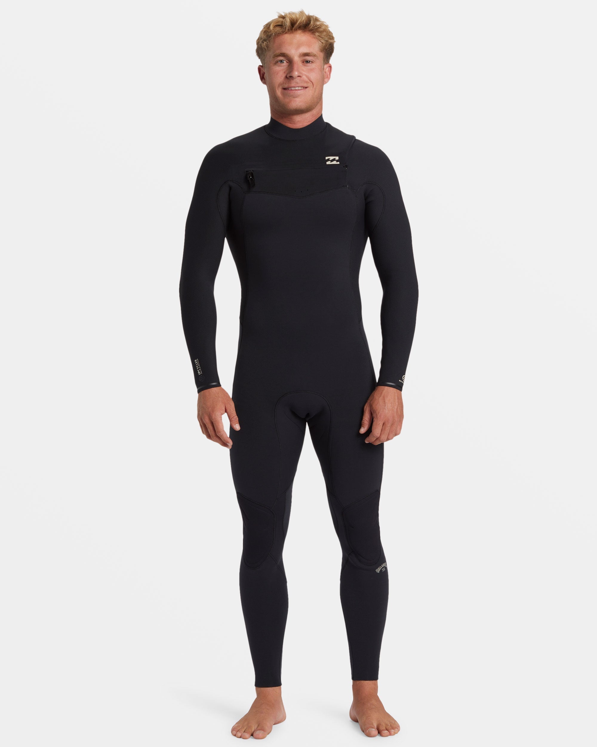 Billabong Revolution Natural 4/3 Neoprene-free chest-zip steamer — full deck view