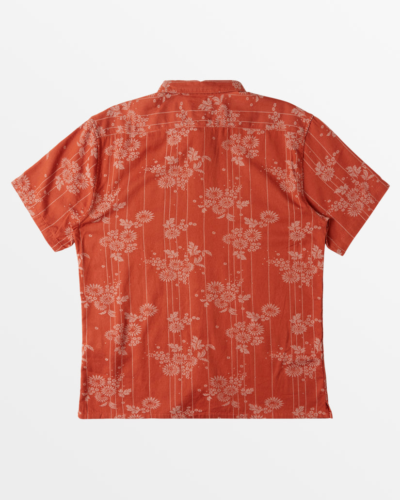 Sundays Jacquard Short Sleeve Shirt - Etruscan Red