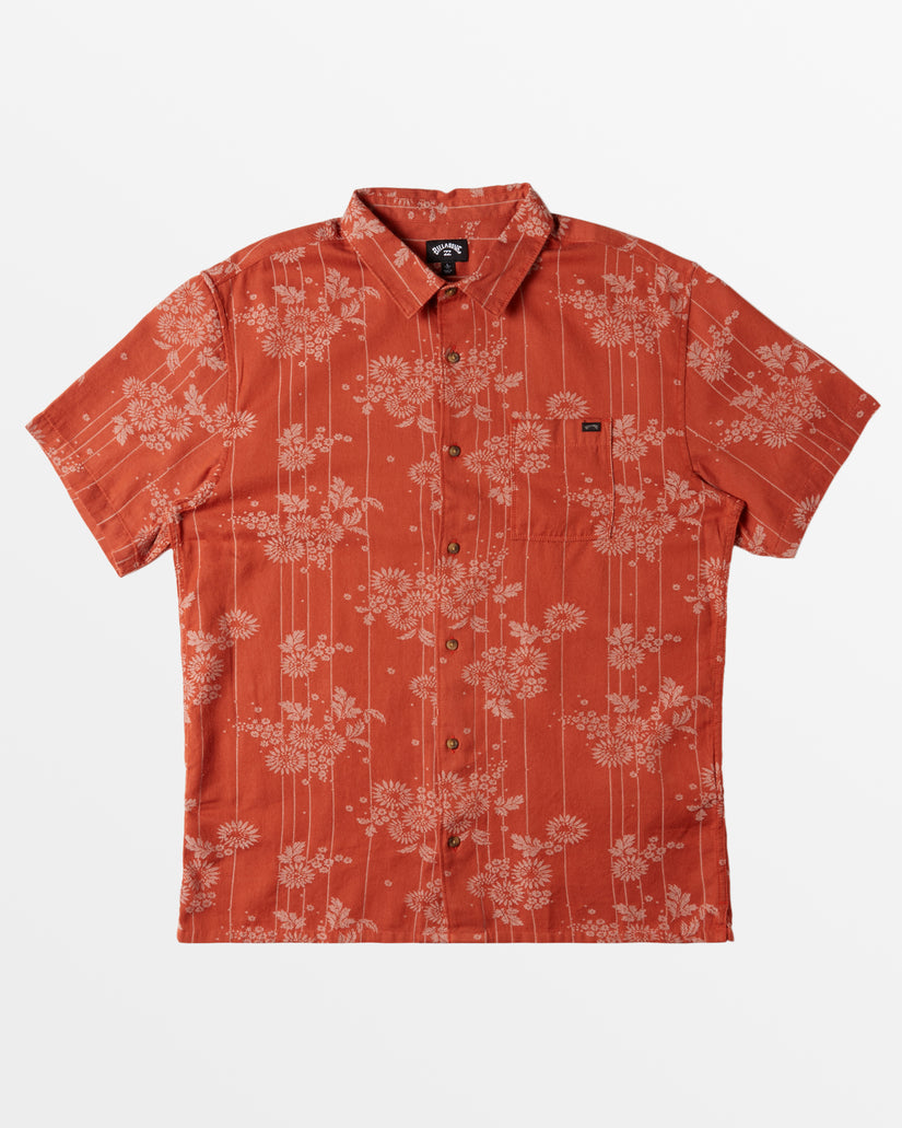 Sundays Jacquard Short Sleeve Shirt - Etruscan Red