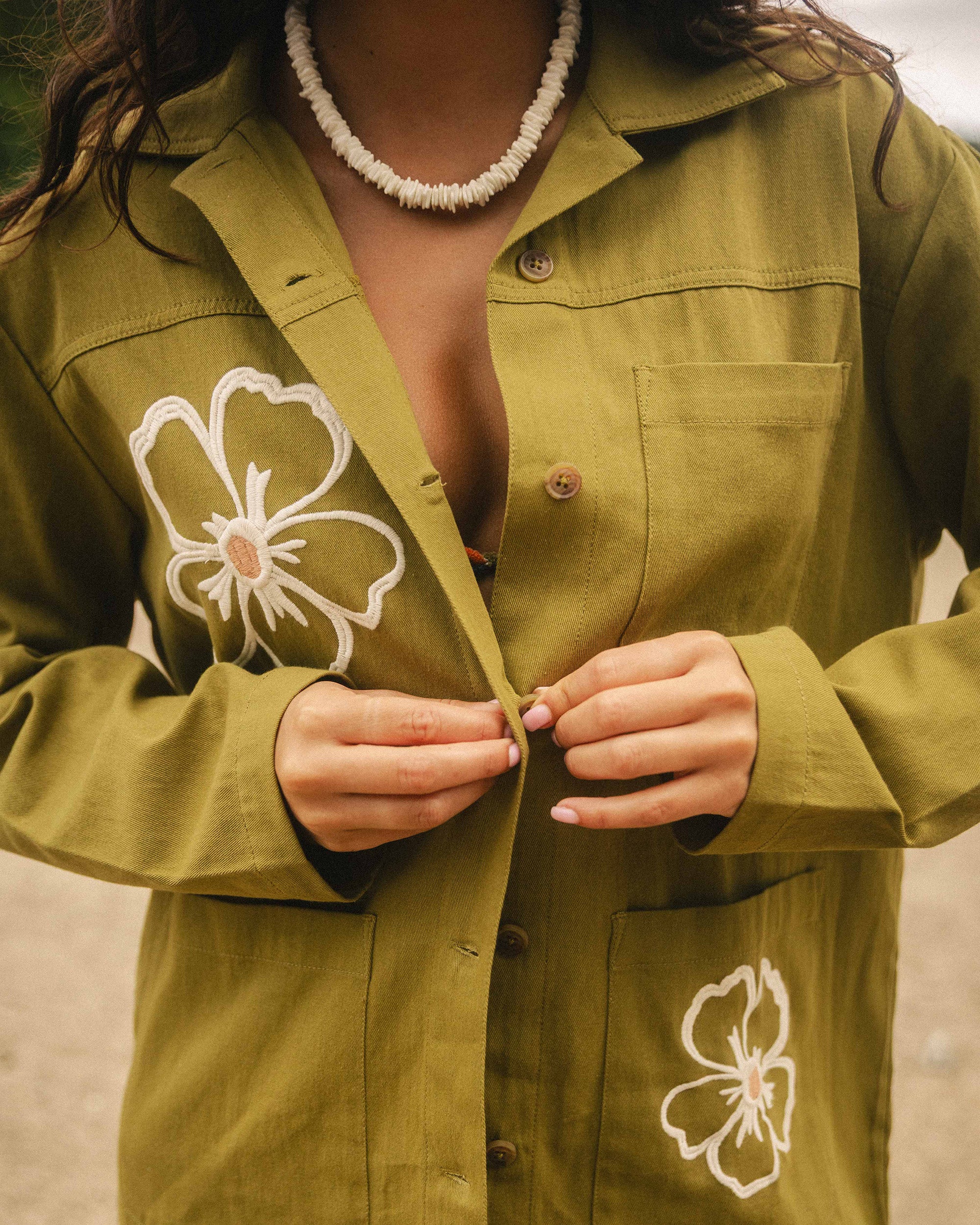 Floral Fields Shacket - Moss | Billabong