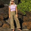 Free Fall High-Waist Pants - Martini Olive