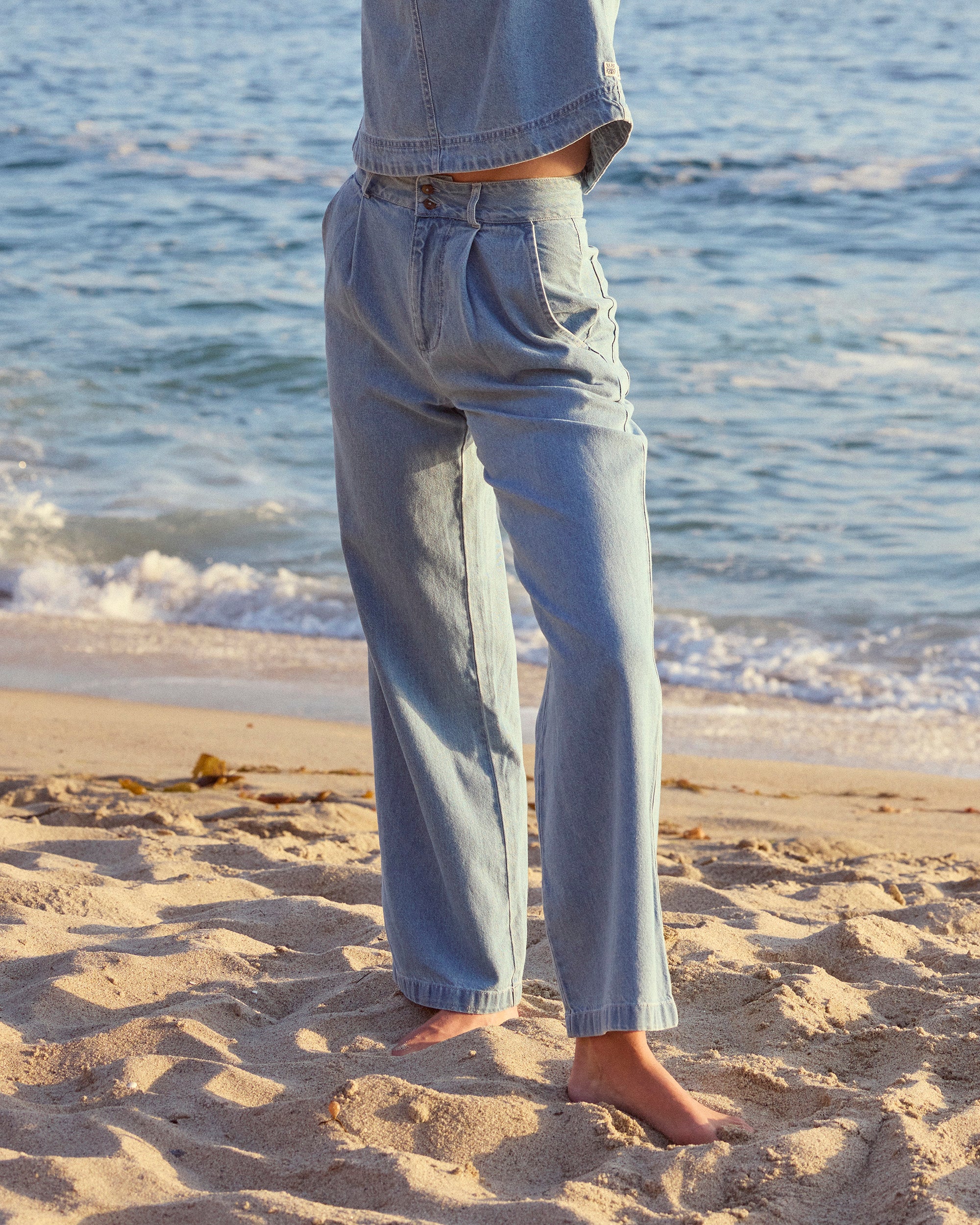 パンツ BLREmbossed Wave Washing WideDenim Pant Wave Washed Pants - Sea Blue | Billabong