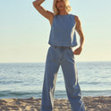 Wave Washed Pants - Sea Blue
