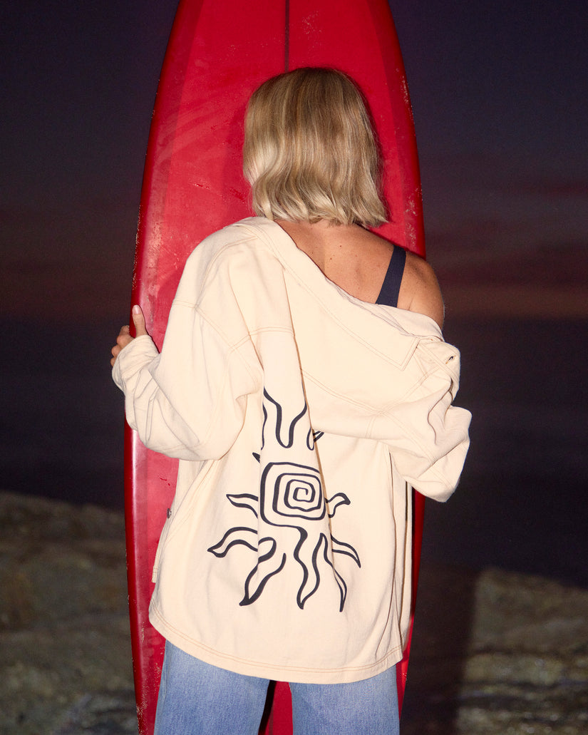 Laura Twill Shacket - Antique White