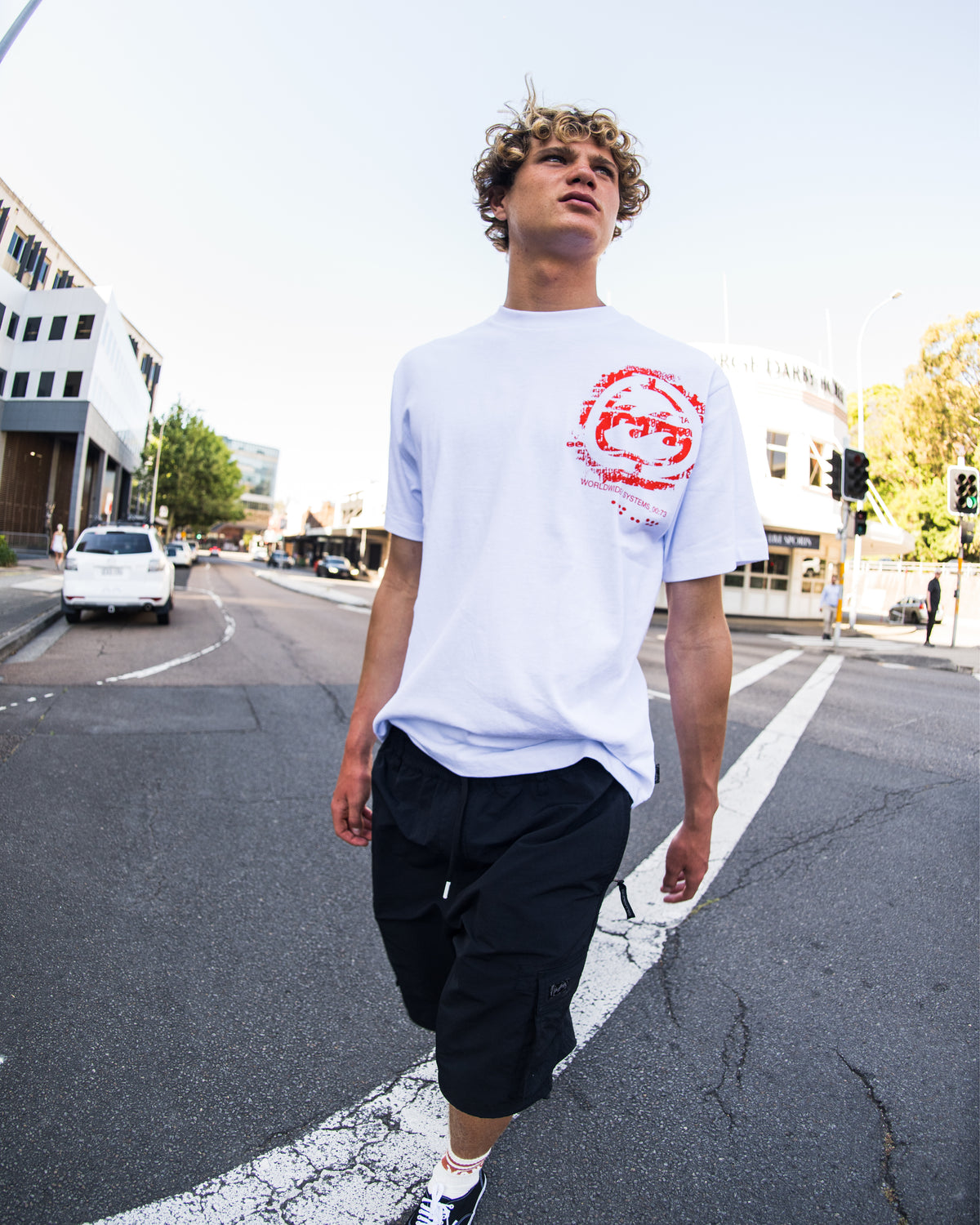 Spec Blast Short Sleeve Cotton T-Shirt - White