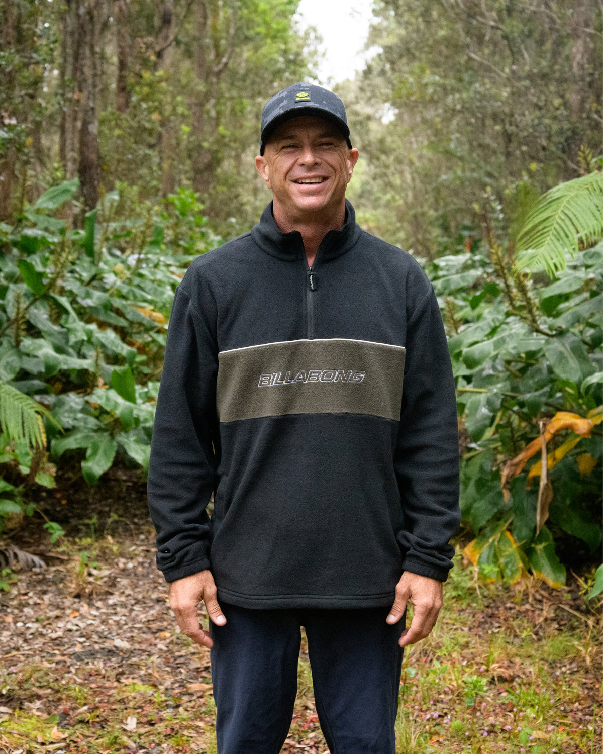 
Blueprint Mock Neck Quarter-Zip Fleece - Black