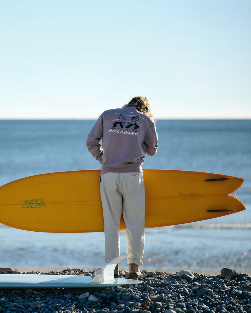 Split The Peak Crewneck Sweatshirt - Purple Ash