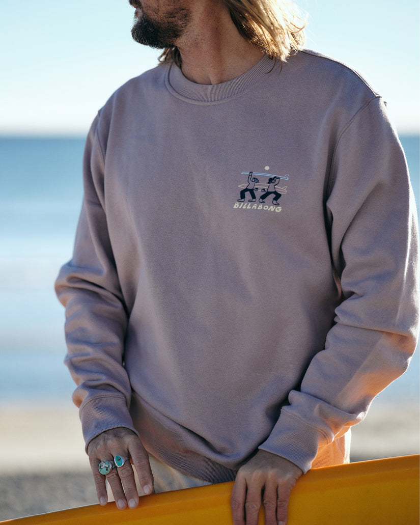 Split The Peak Crewneck Sweatshirt - Purple Ash