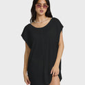 Hallow Wave Mini Short Sleeve Dress - Black Sands